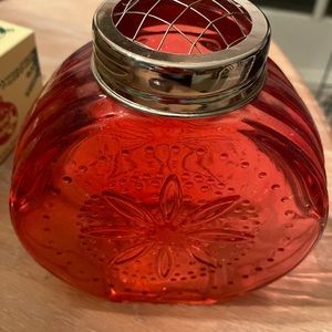 Circle glass cranberry vase